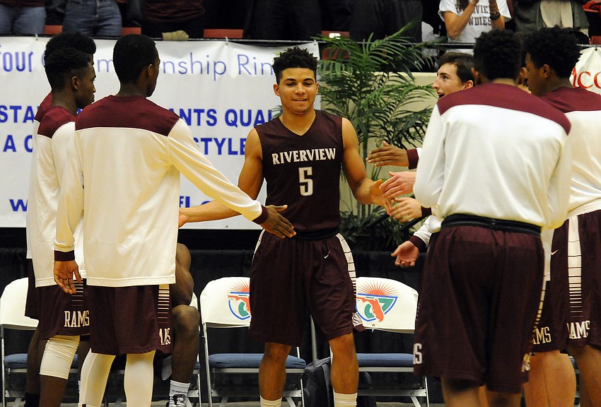 Riverview senior D.J. Bryant is introduced before his final game as a Ram.