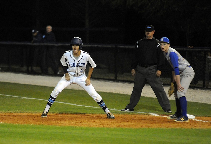 Senior Cooper Newlin came on to pinch run for catcher Parke Phillips.