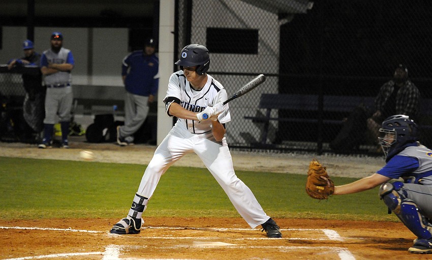 ODA sophomore Nicholas Saranczak looks to make contact in his first at bat.