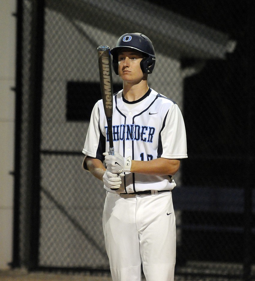 Sophomore Nicholas Saranczak steps up to the plate in the bottom of the first inning.