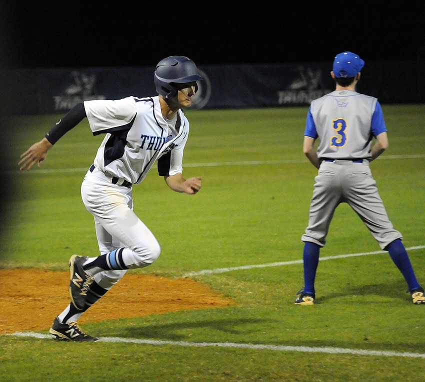 Pinch runner Cooper Newlin scored ODA's first run of the game.