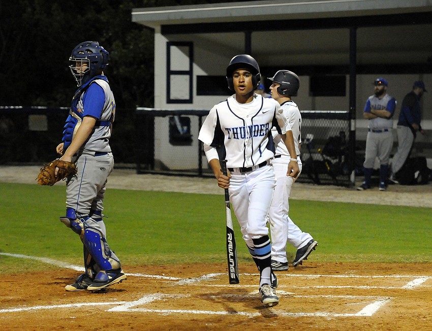 ODA freshman Austin Brinling scored the Thunder's second run of the game.