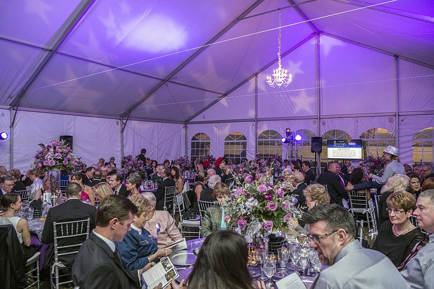 A packed tent of generous patrons for the 15th Annual Van Wezel Foundation Gala