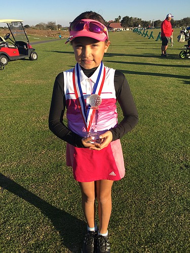 Ten-year-old Alana Kutt won her third Little Linksters Player of the Year Crystal Cup trophy Feb. 13.  (courtesy photo)