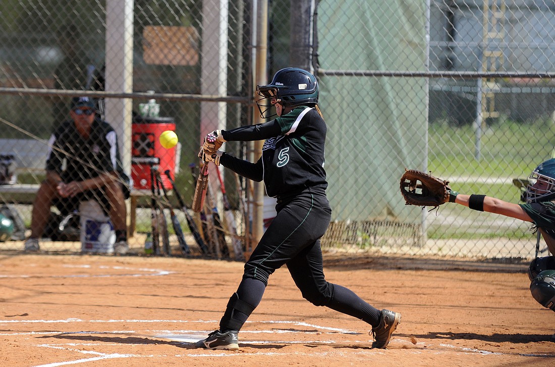 Catcher Maddie Biggs hit a pair of home runs in Lakewood Ranch's 14-1 victory against  Manatee March 1.
