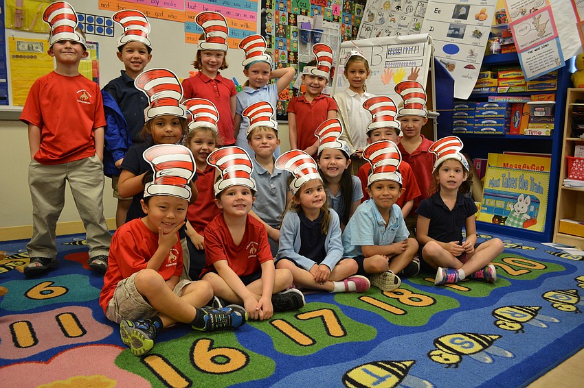 Vonda Falcione's kindergarten class did Dr. Seuss-inspired crafts throughout the day.
