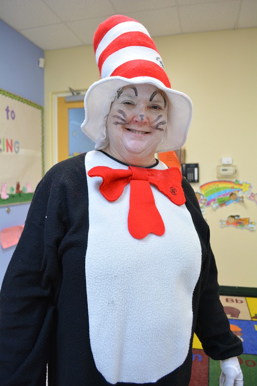 Dr. Seuss's Cat in the Hat (Christa Breiner) visited Kiddie Academy classrooms.
