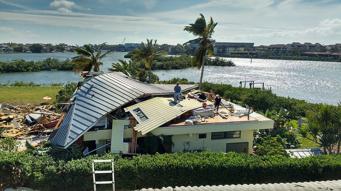 Damage from a tornado that struck Sarasota in January.
