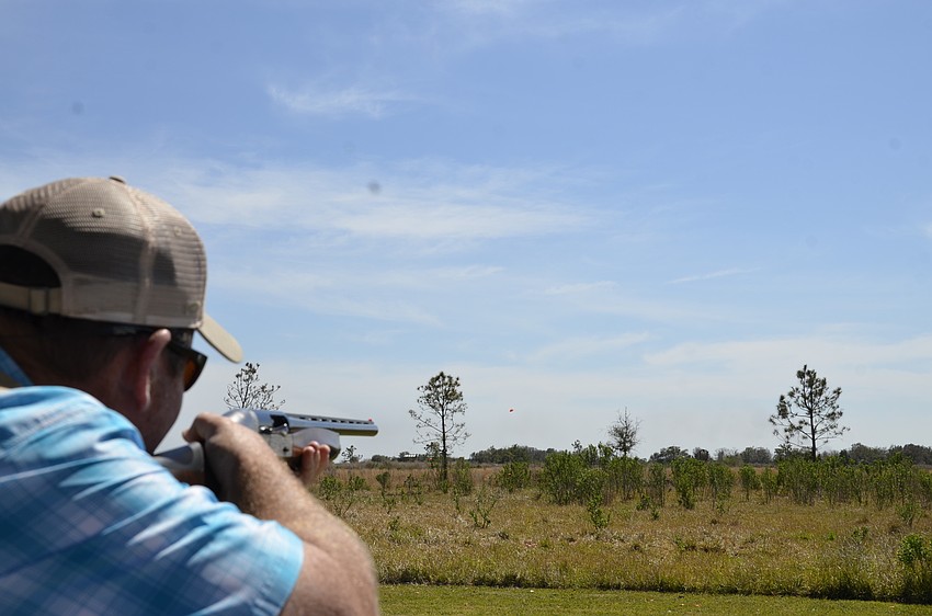 Alec Hoffner watches his target before firing.