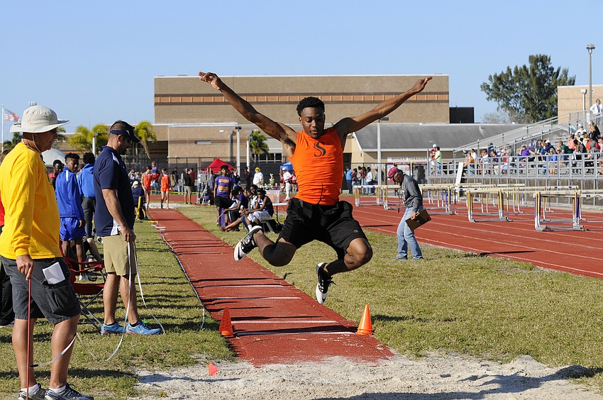 Sarasota's Samauri Bane finished fifth in the long jump.