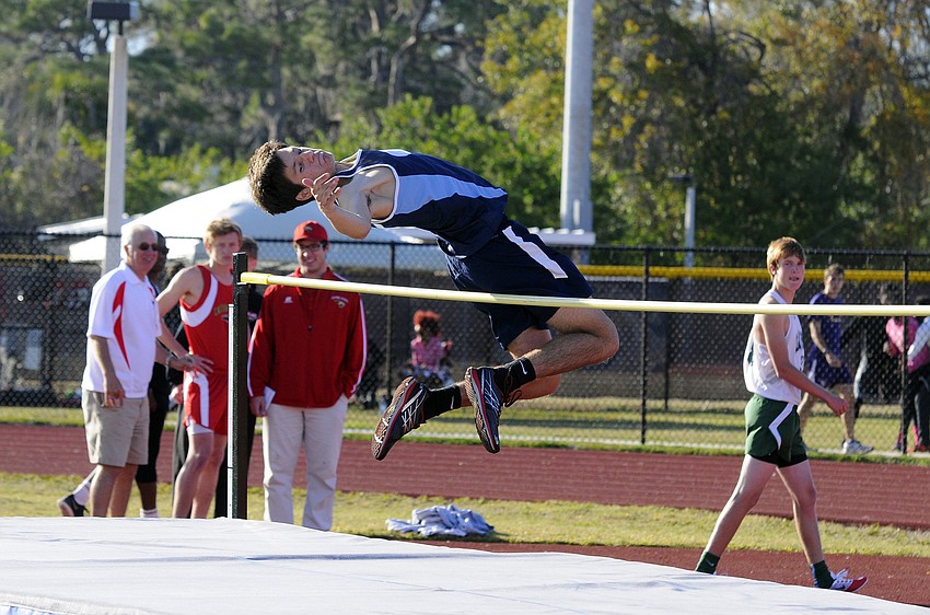 ODA's Will Harwell competes in the high jump.