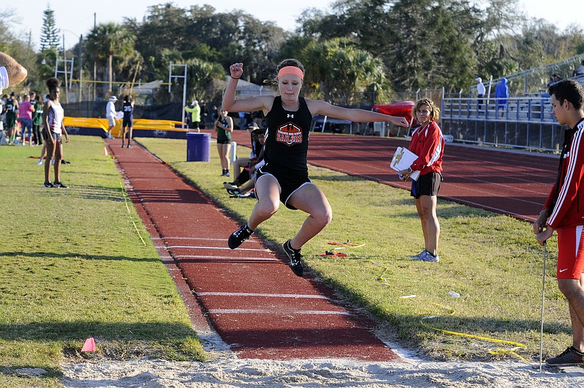 Sarasota's Erica Straeb finished third in the triple jump.
