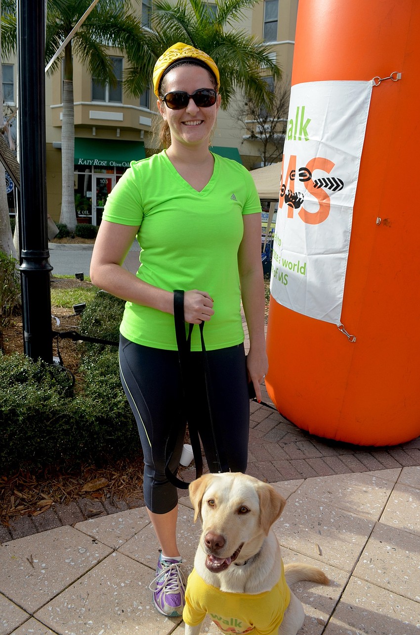 Rebecca Greene and her furry friend, Ellie, look forward to the MS Walk each year.