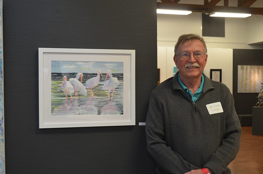 Artist David Purnhagen, with “Ibis 1”