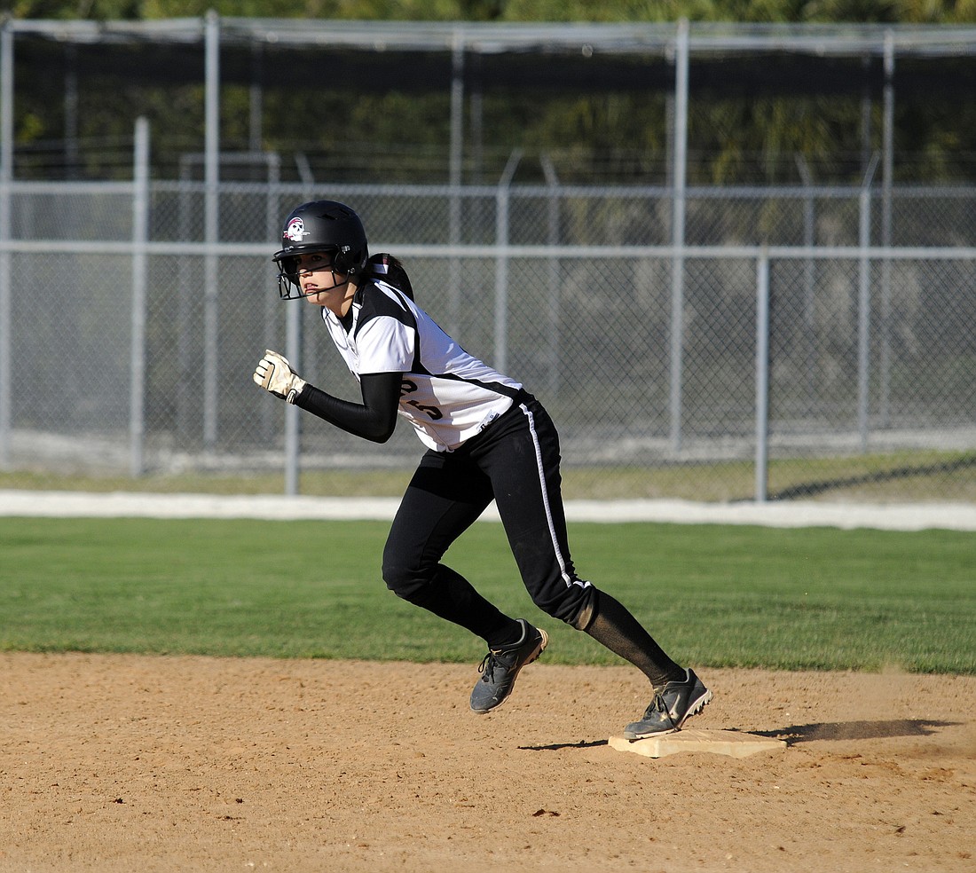 Braden River junior Sarah Crawford hit a pair of home runs against Armwood March 4.