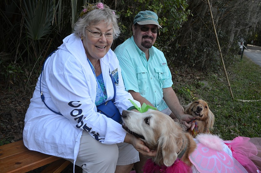 Ursula and Michael Case with fairy friends Bailey and Maggie.