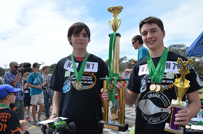 Stephen Sullivan and Calvin Wren were team Shake N' Bake. Together they walked away with first place prize in the high school division for the lap races.