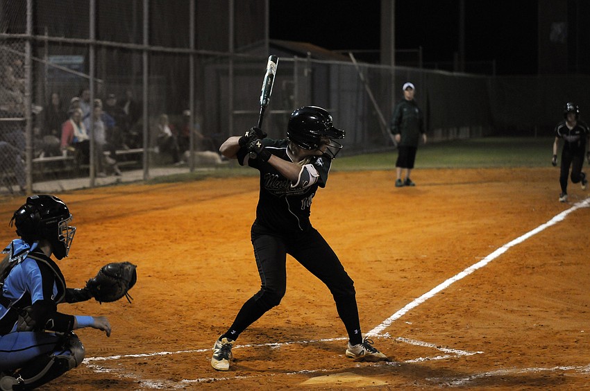 Lakewood Ranch junior Kinsey Goelz awaits the pitch.