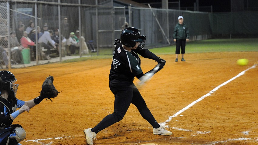 Lakewood Ranch's Madi LoCastro looks to make contact in the second inning.