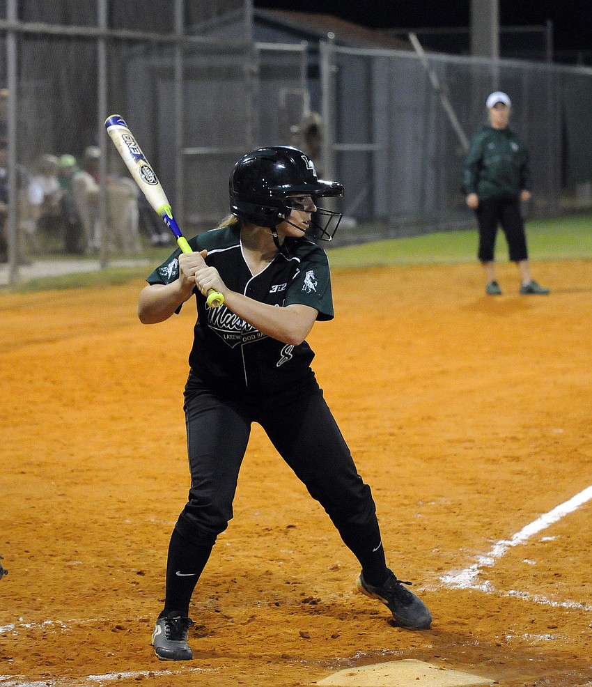 Lakewood Ranch sophomore Kailey Christian steps into the batter's box in the second inning.