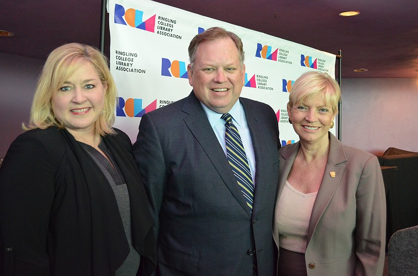 Monica and David Verinder, Sarasota Memorial Health Care Systems President and CEO with Alex Quarles, president and CEO of Sarasota Memorial Healthcare Foundation.