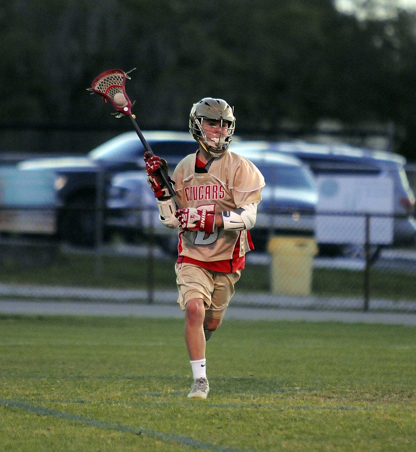 Sophomore Cal McFall helped lead Cardinal Mooney to a 15-3 victory versus Calvary Christian March 7.