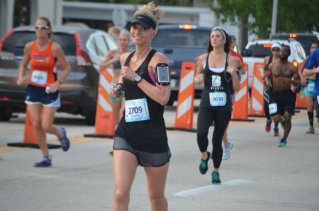 Allison Hoult runs during the 2015 First Watch Sarasota Half Marathon and Relay.