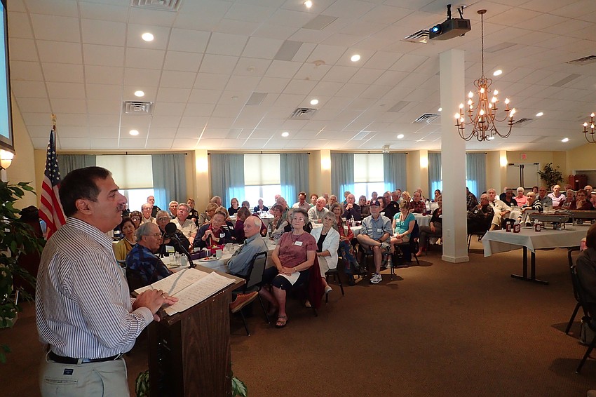 SKA President Michael Shay addresses the crowd.