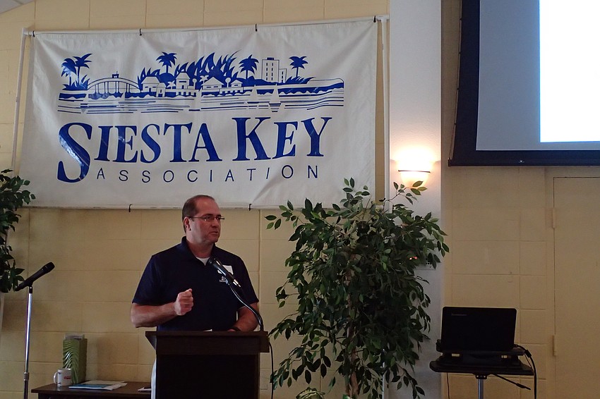 Sarasota County Administrator Tom Harmer addresses the crowd.