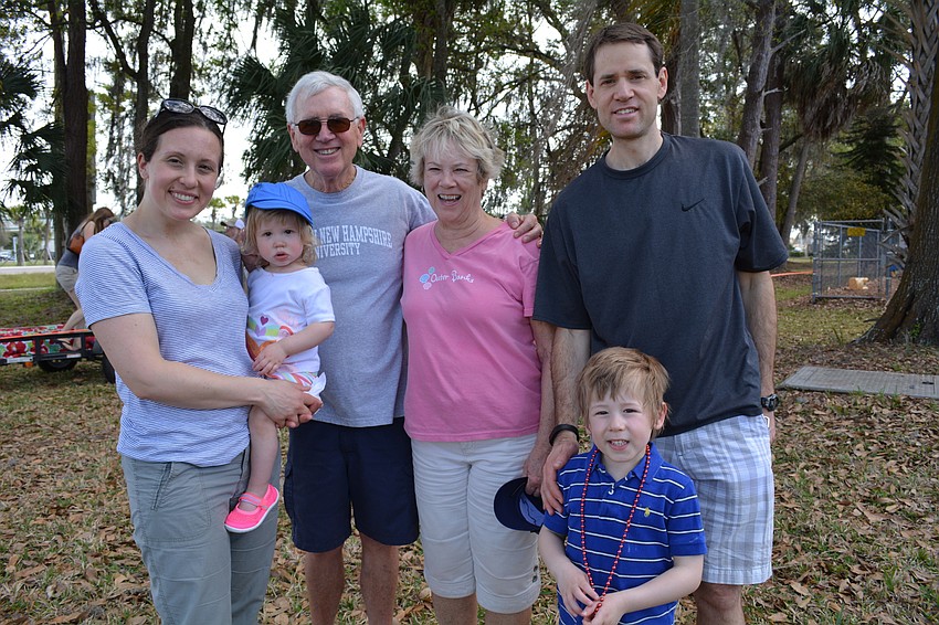 Tara Preserve residents Ray and Pat Crowell, center, brought their family, visiting from Massachusetts — Autumn, Anna, Nathaniel and Darrin.