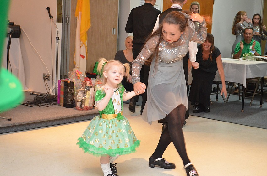 Two-year-old Keeva Bippen had her Irish dance debut alongside Cierra Trapani of the Drake School of Irish Dance.