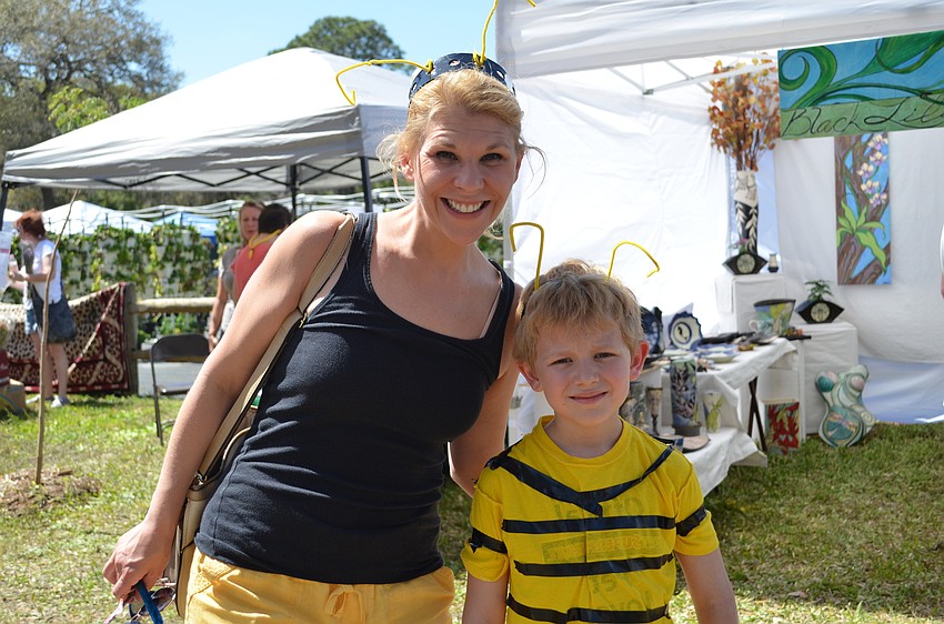 Natalia and Kepler Mock dressed as bees for the event.