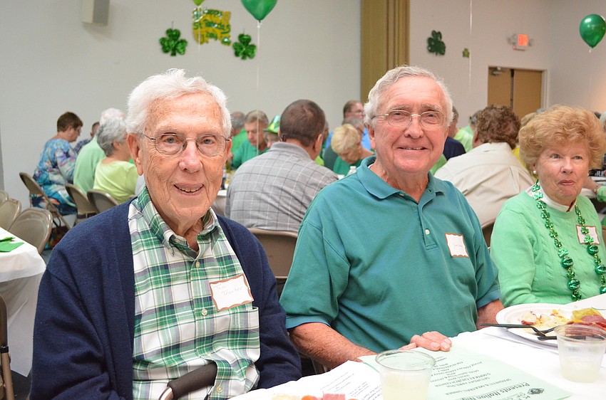 Tom Tranter with Jack Goodwin, who celebrated his 65th birthday Saturday night at the St. Michael Archangel Catholic Church Irish Celebration.