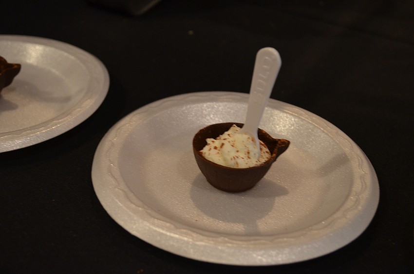 The mini tiramisu from Cafe Baci included an edible chocolate cup.