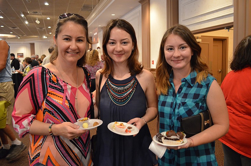 Sisters Nicole, Diana and Valentina Muzie stocked up on sweets.