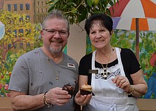 Ron Zammit of Cakes by Ron with United Cerebral Palsy honorary trustee Joyce Hales.