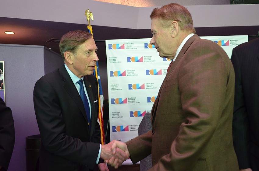 Gen. David Petraeus and Larry Thompson, Ringling College of Art and Design president