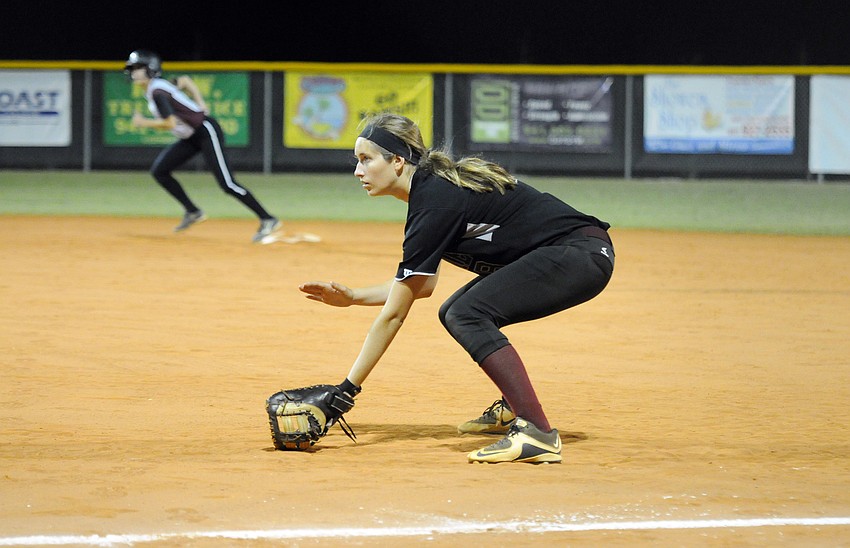 Ryleigh Taylor plays first base for the Rams.