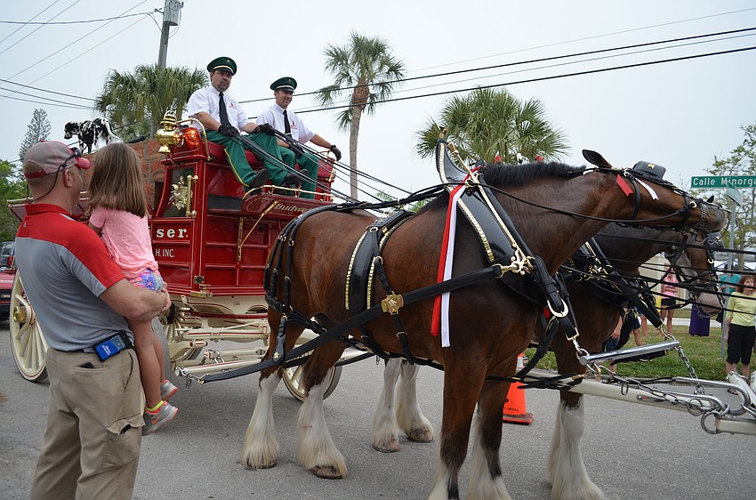 Visitors and guests were able to have their photos taken alongside the horses once they stopped on Avenida Milano.