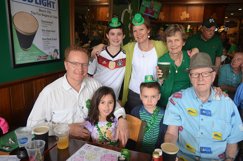 In front: Kevin, Lizzie, Tommy and Jack McIntyre; in back: James and Martha Kem and Alice McIntyre