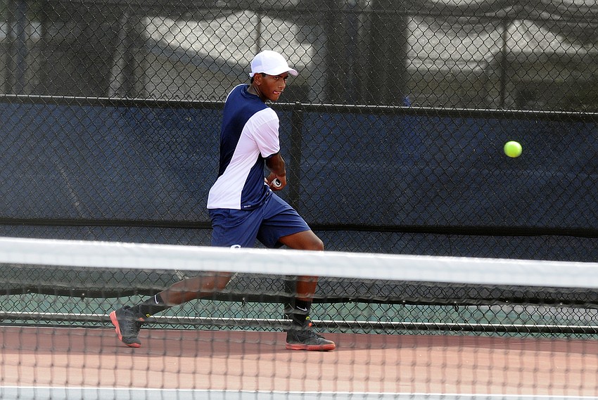Samuel Jones won his No. 1 singles match and his No. 1 doubles match.