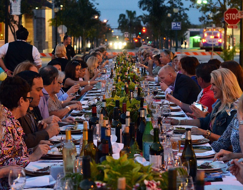 Guests enjoyed a multiple course dinner with wine pairings at Florida Winefest and Auction's 'Banquet on the Block' on Friday, March 18.