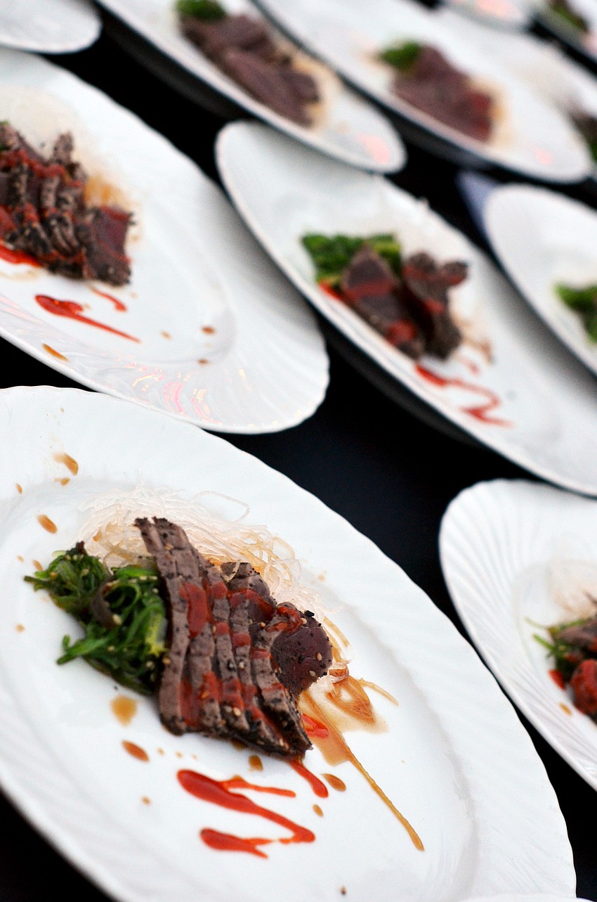 First Course — Tuna Tatakim, wakemi salad, shredded radish prepared by Sam Ray of Tsunami