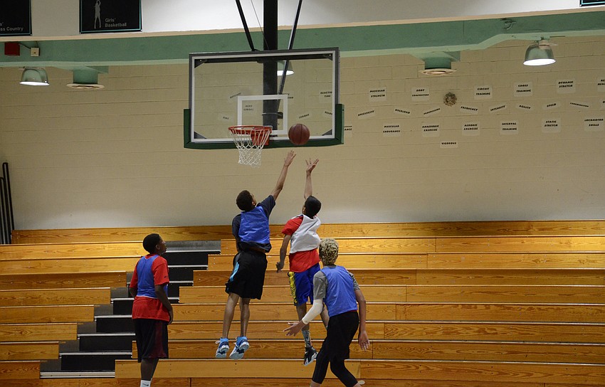 The top two teams played an exhibition game for all the students who participated in the fundraiser.