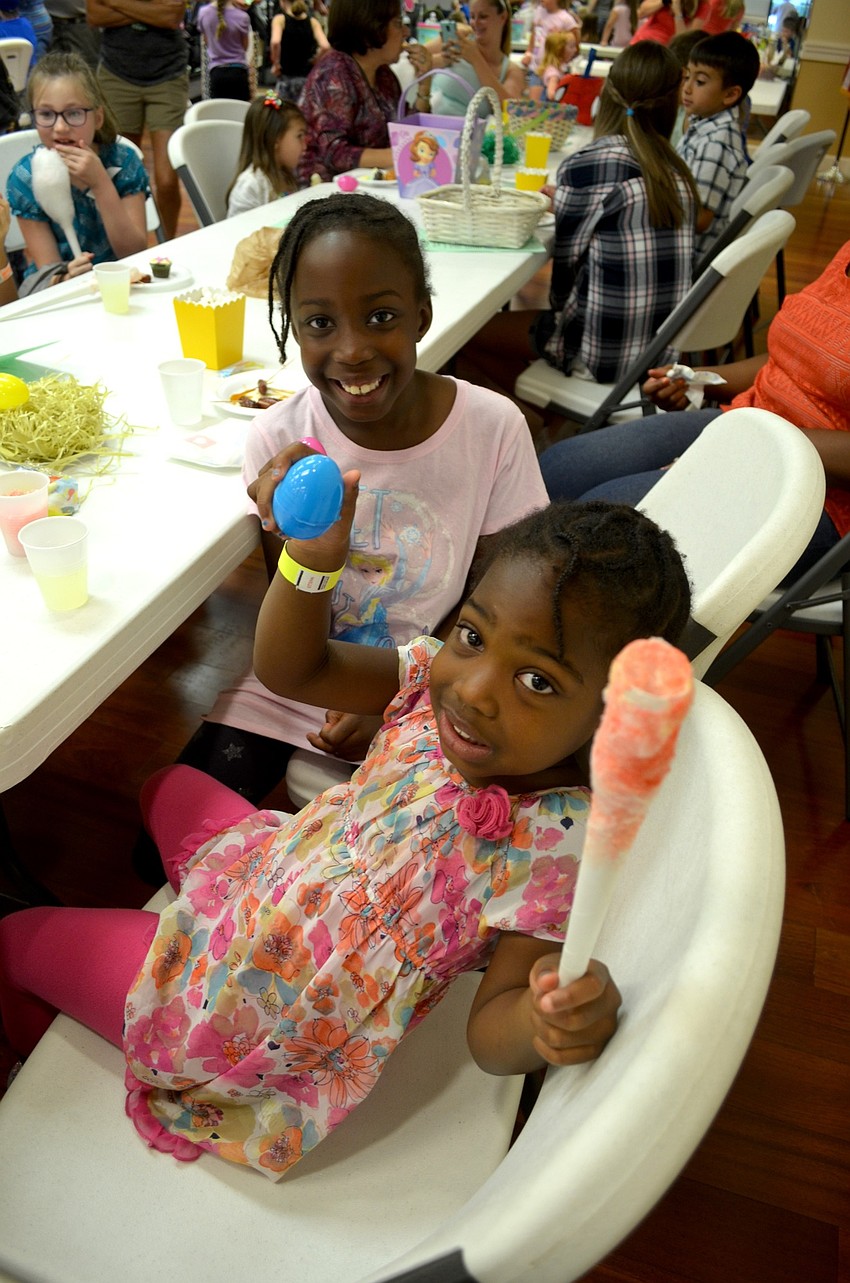 Sisters Taylin and Talia Stilley eat sweets for breakfast.