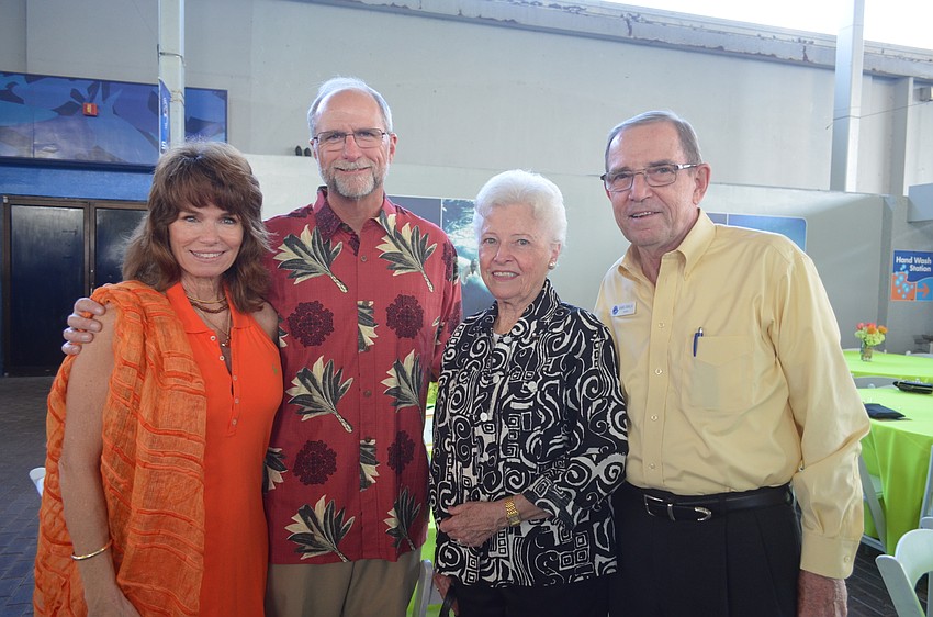 Leiza Fitzgerald, Lowe Morrison, chairman of the board of trustees, and Sally and trustee Howard Crowell
