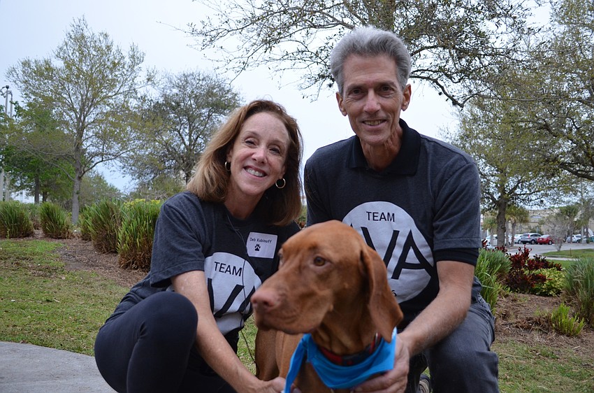 Deb and Larry Kabinoff with Gracie represented Team Ava. The group raised money to sponsor a Southeastern Guide Dogs puppy in memory of Deb Kabinoff's late sister Ava.