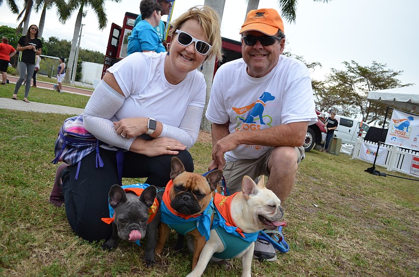 Kim and Ron Carr with Éclair, Brie and Baguette