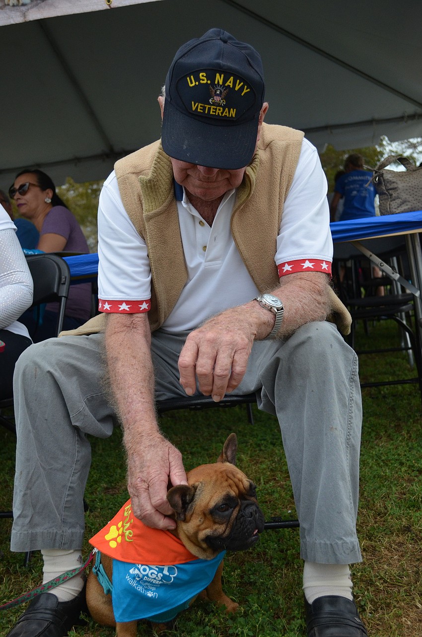 William Whetzel bonds with French bulldog Brie.