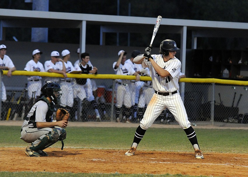 Braden River senior Tyler Dyson steps to the plate during the Pirates game versus rival Lakewood Ranch March 18.